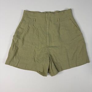 Abercrombie & Fitch Tailored Pleated Front Shorts Womens Size S Tan High Rise